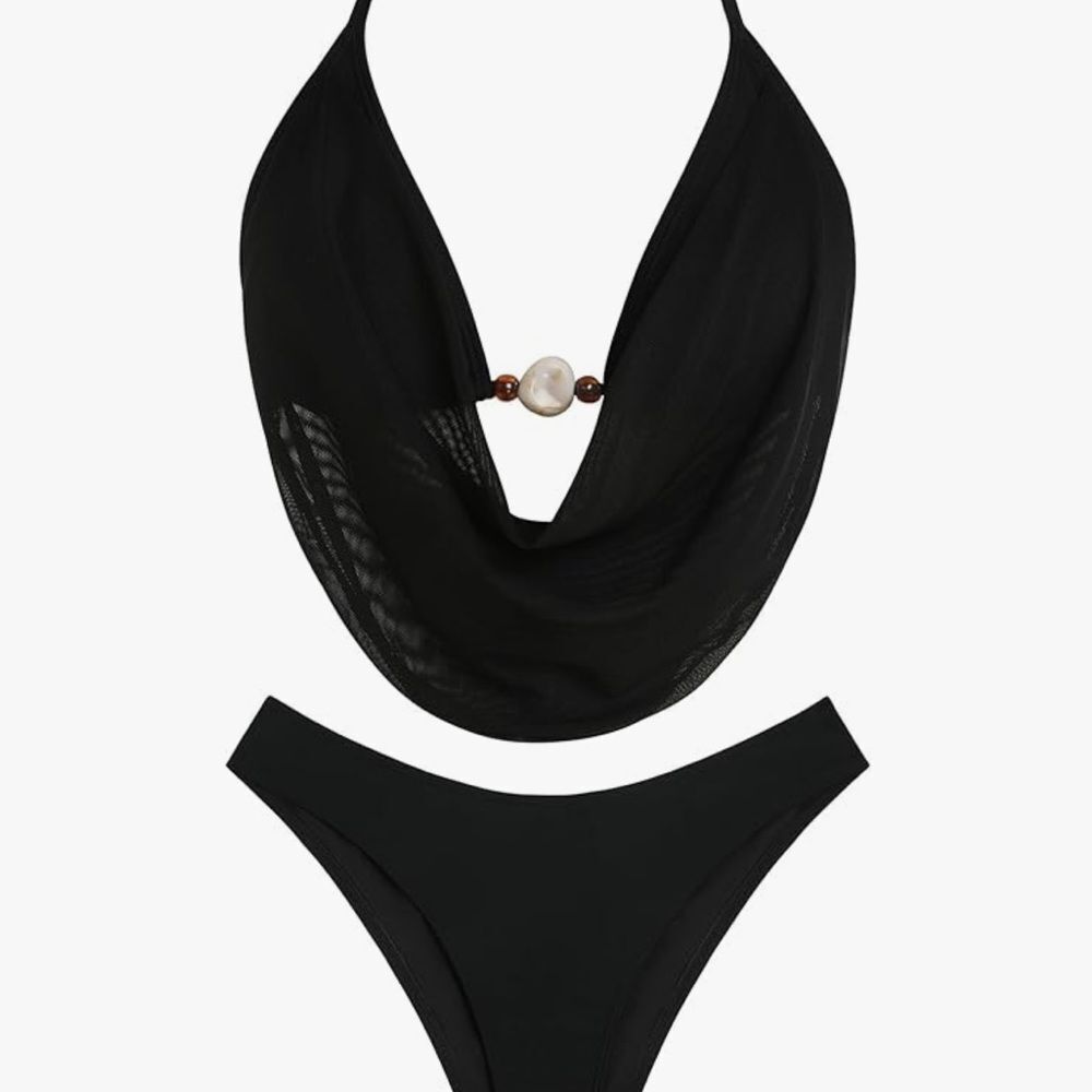 Elegant Black Halter Bikini